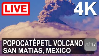 🔴 Live Now 247 Erupting Popocatépetl Volcano from San Matias Tlalancaleca Mexico in 4K Ultra HD [upl. by Polash]