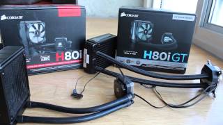 Corsair H80i vs H80i GT water cooler comparison [upl. by Ardnot]