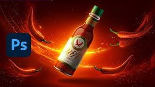 Spicy advertising design 🔥Product manipulation  Full Photoshop tutorial [upl. by Yreved]