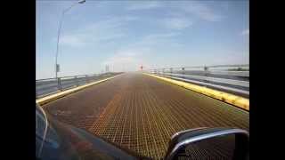 Motorcycle  Ogdensburg NY Grated Bridge [upl. by Ulla91]