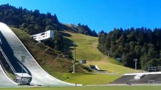 Skispringen Sommertraining auf der Olympiaschanze in Garmisch Partenkirchen [upl. by Kiran]