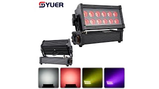 YUER™ IP65 Waterproof LED Par Light 12x10w RGBW 4in1 12x15W RGBWA UV 6in1 [upl. by Nyrtak]