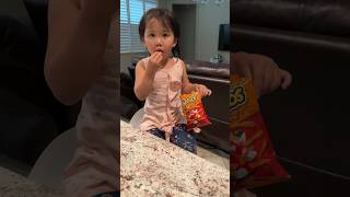 Yummy Baby Chloe very like to eat “Cheetos Crunchy Cheese” So yummy 😊 [upl. by Aener]