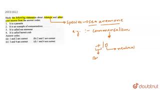 Study the following statements about Adamsia and select your answer from the answer codes [upl. by Adihahs686]