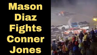 Mason Diaz and Conner Jones FIGHT After Big Wreck During South Carolina 400 [upl. by Elwira]