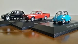 RomiIsetta 1956 Saveiro 1982 e Renault Clio 2000 Miniaturas Carros Inesquecíveis do Brasil [upl. by Annoiek56]