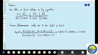 027 ANALISIS NUMERICO Aproximación polinómica Interpolación de Lagrange Ejercicio 1 [upl. by Gnos198]