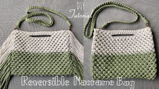 Easy to Make Reversible Macrame Bag  Step by Step Tutorial [upl. by Aisayt]