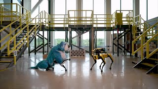 Robot Dog Given Sparkly Costume by Boston Dynamics [upl. by Nirmak567]