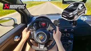 Abarth 695 Esseesse POV Drive  AKRAPOVIC exhaust SOUND [upl. by Dlonyar]