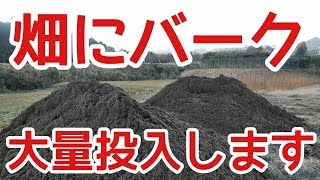 【農業63】畑にバークを大量投入します【土壌改良】 [upl. by Dahl497]