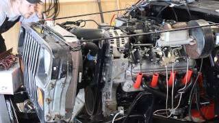 LQ4 Jeep Engine Swap First Run with Radiator Installed [upl. by Jodee]