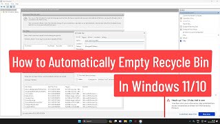 How to Automatically Empty Recycle Bin In Windows 1110 [upl. by Oedama]