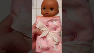 Quick and Simple NoSew Blanket for Baby Dolls  Operation Christmas Child DIY [upl. by Yalcrab]