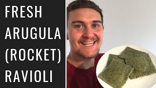 Fresh Arugula Rocket Ravioli Vegan Oil Free [upl. by Otrebide]