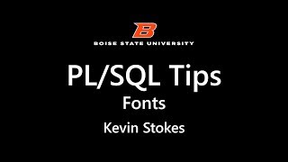 PL SQL Preferences  Fonts [upl. by Jean]