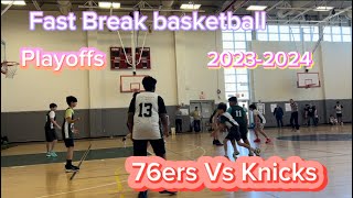 East Brunswick Fast break basketball 20232024 78 graders playoffs 76ers Vs Knicks [upl. by Jacqui]