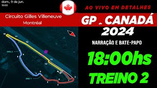 TREINO 2  GP de CANADÁ 2024  Narração Cronometragem e BatePapo [upl. by Cowden287]