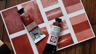 PR101 Watercolors Renesans Intense Mars Bordeaux VS Daniel Smith Watercolors Venetian Red [upl. by Allemac]