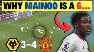 Kobbie Mainoo is a COMPLETE Midfielder Wolves 34 Man Utd [upl. by Znieh]