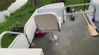 2000 Landau Pontoon Boat Bear Trailer 2001 40HP ￼ Mercury Engine part 1 of 3 [upl. by Ahsieken886]