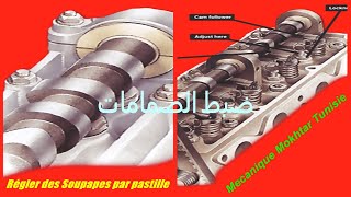 Régler des Soupapes par pastille ضبط الصمامات بواسطة وسادة الضبط  Tappet setting 4 cylinder engine [upl. by Nyladnar5]