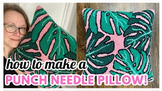 Punch Needle Pillow Tutorial  Easy DIY [upl. by Aleekahs]