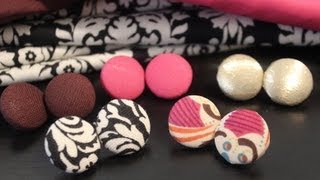 DIY Fabric Button Earrings [upl. by Glinys]