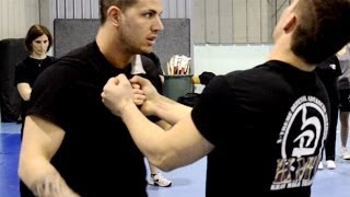 KRAV MAGA TRAINING • How to disarm a Knife to Throat part 1 [upl. by Ialda]