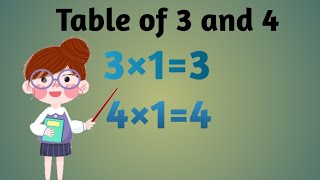 tables tables of 3 and 4 multiplication 3 and 4 ka pahada  Ato Z [upl. by Ahsyak]