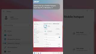 How to Set Up a Mobile Hotspot from Your PC in Windows11 [upl. by Ynittirb108]