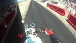 Yamaha XJR 1300 Turbo ON BOARD my first 14 mile dragster knock out race [upl. by Aissert889]