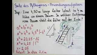 Satz des Pythagoras  Anwendungsaufgabe [upl. by Ailekahs]