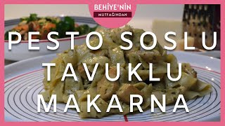 Pesto soslu tavuklu makarna ve salata tarifi [upl. by Novelia]