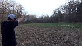 SKEET SHOOTING WITH A 22LR PISTOL UPSIDE DOWN USING TRACERS [upl. by Ledua]