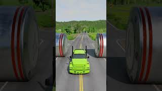 MINI Dala Vs Giant Bollard Crashes beamng beamngcrashes shorts [upl. by Yvi389]