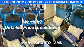 KLM Economy Comfort vs Premium Comfort  KLM 78710 TorontoAmsterdam  KLM Premium Economy [upl. by Epolenep]