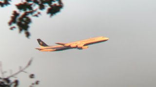 Sunrise DC8 takeoff from GSO  Samaritans Purse [upl. by Repooc747]