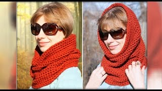 Шарфснуд крючком для начинающих ScarfSnood crochet for beginners [upl. by Atinnek82]