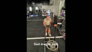 Sled drag to push legday sleds cardio strength [upl. by Neelehtak817]