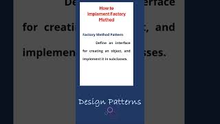 implement factory method pattern  design patterns [upl. by Dranyl]