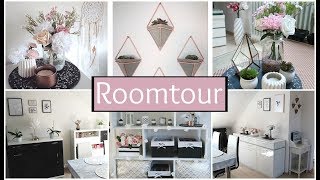 HOME ROOMTOUR WOHNZIMMER 2017 ● weiß  rosegold  Kupfer  Marmor  geometrisch [upl. by Lanti219]