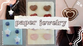 How to Make JEWELRY out of PAPER Easy Crafts to make AT HOME [upl. by Nanreh]