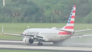 Moments of Panic on Landing B737 Tyre Explosion [upl. by Tammi]