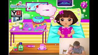 Даша путешественница игра Лечим заболевшую Дашу  Traveler Dora Dora game We treat the ailing [upl. by Nnauol938]