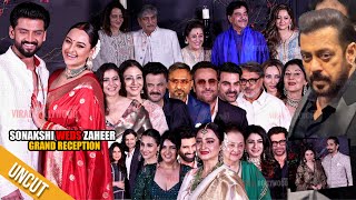 UNCUT  Sonakshi Sinha weds Zaheer Iqbal  Grand Reception  Salman Khan Kajol Rekha Family [upl. by Nwahsan316]