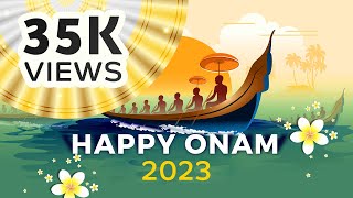 Happy Onam  Onam Greetings Motion Graphics in Malayalam  Animated Graphics [upl. by Nylyoj252]