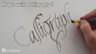 How to write calligraphy with a flat brush [upl. by Eelirak]