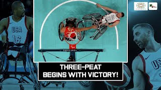 Paris Paralympics 2024  US men’s wheelchair basketball squad defeats Spain 6656 [upl. by Nosyla330]