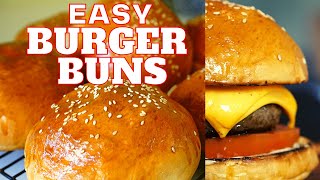 Easy Burger Buns in 45 minutes  Easiest Burgers from scratch [upl. by Dlorej975]